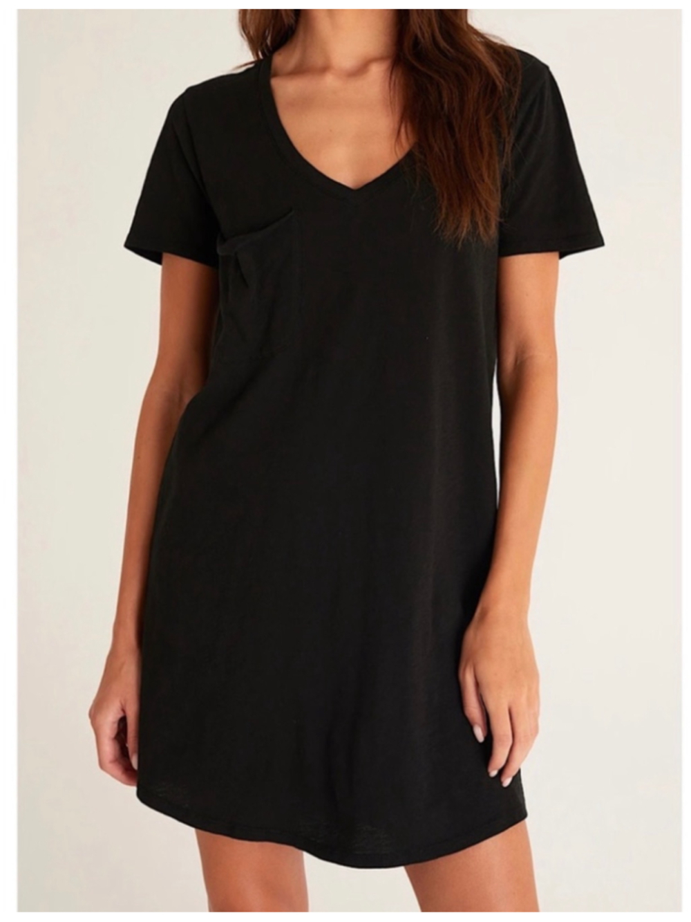 Z Supply Black Suede Pocket T-Shirt Dress Size Small